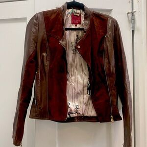 Ted Baker Brown Leather and Suede Jacket, Size 1